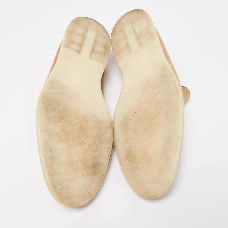 مملوكة مسبقًا Loro Piana Beige Suede Summer Walk Loafers Size 47