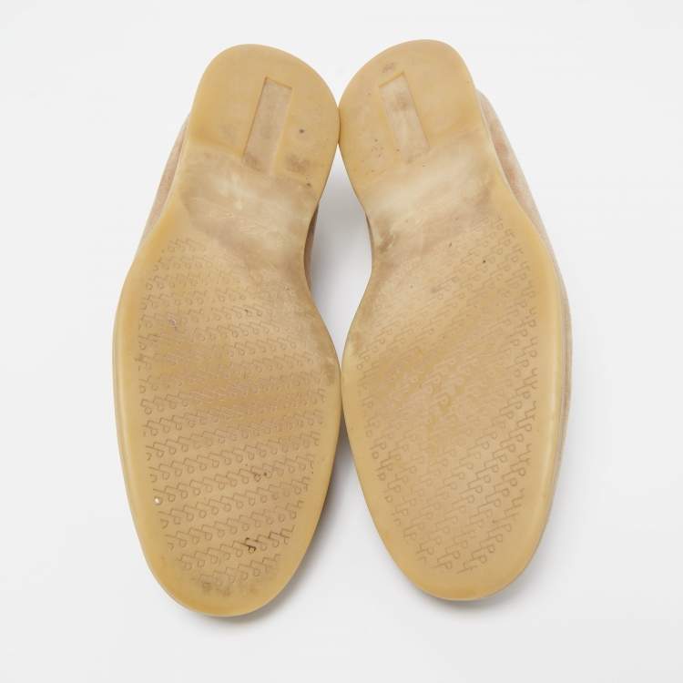 مملوكة مسبقًا Loro Piana Beige Suede Open Walk Chukka Boots Size 44