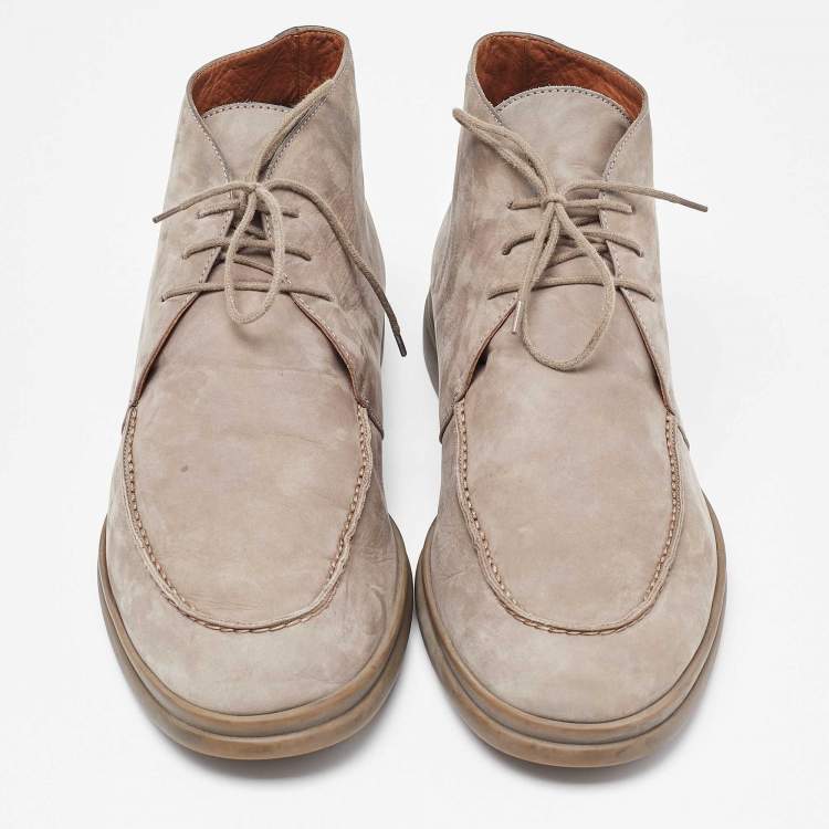 Pre Owned Loro Piana Grey Suede Namib Walk Ankle Boots Size 45