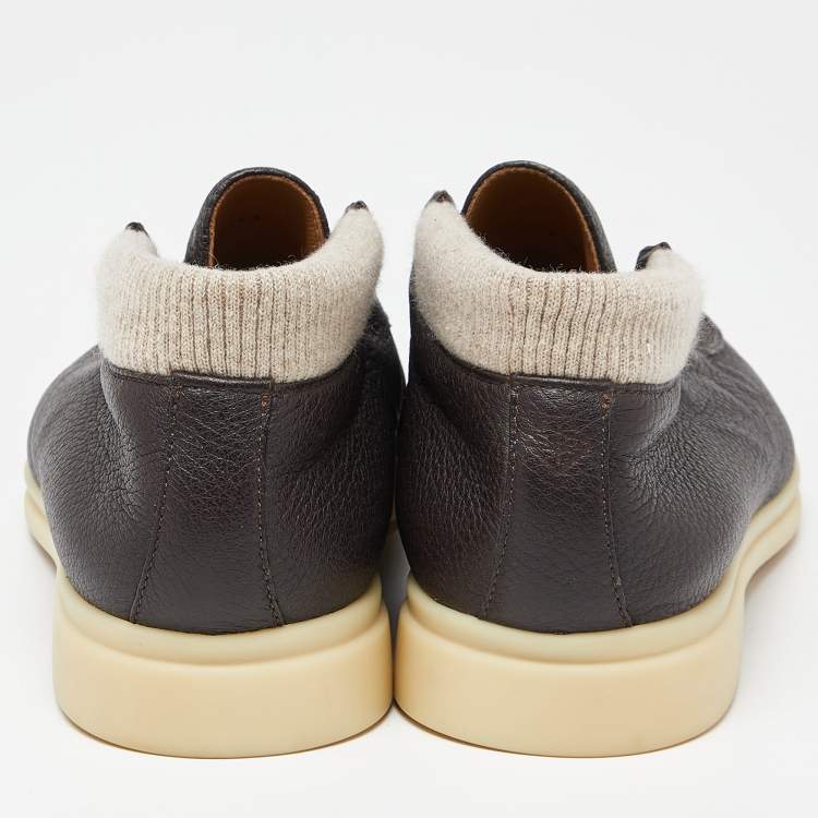 مملوكة مسبقًا Loro Piana Brown Leather Open Walk Ankle Boots Size 42