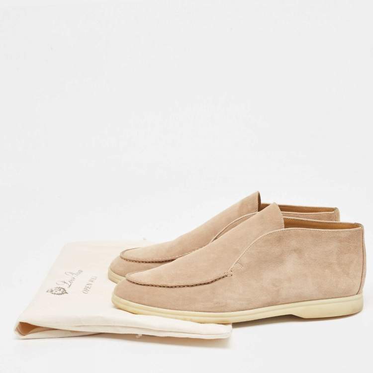 Pre Owned Loro Piana Beige Suede Open Walk Boots Size 44