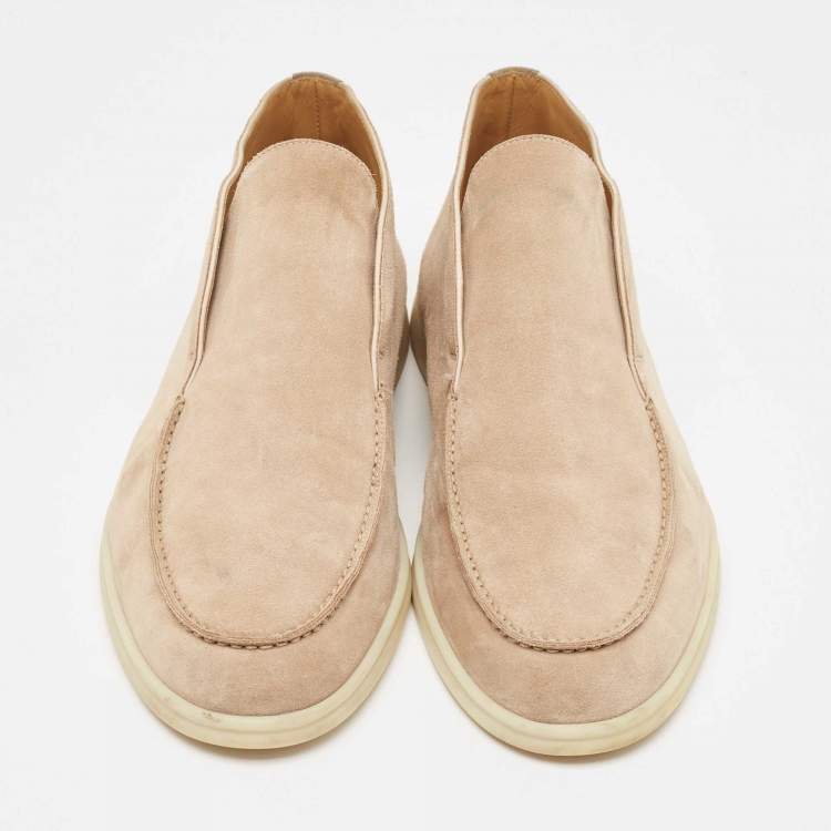 Pre Owned Loro Piana Beige Suede Open Walk Boots Size 44