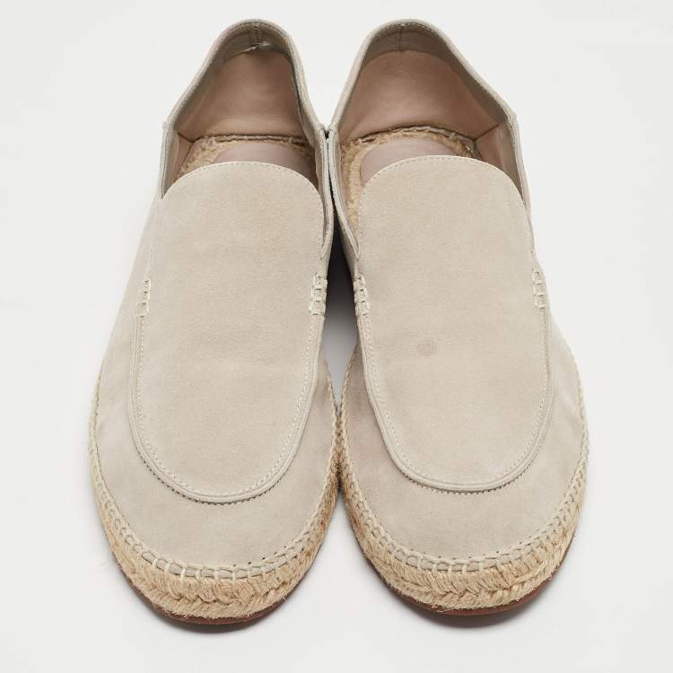 Pre Owned Loro Piana Grey Suede Open Walk Loafers Size 45