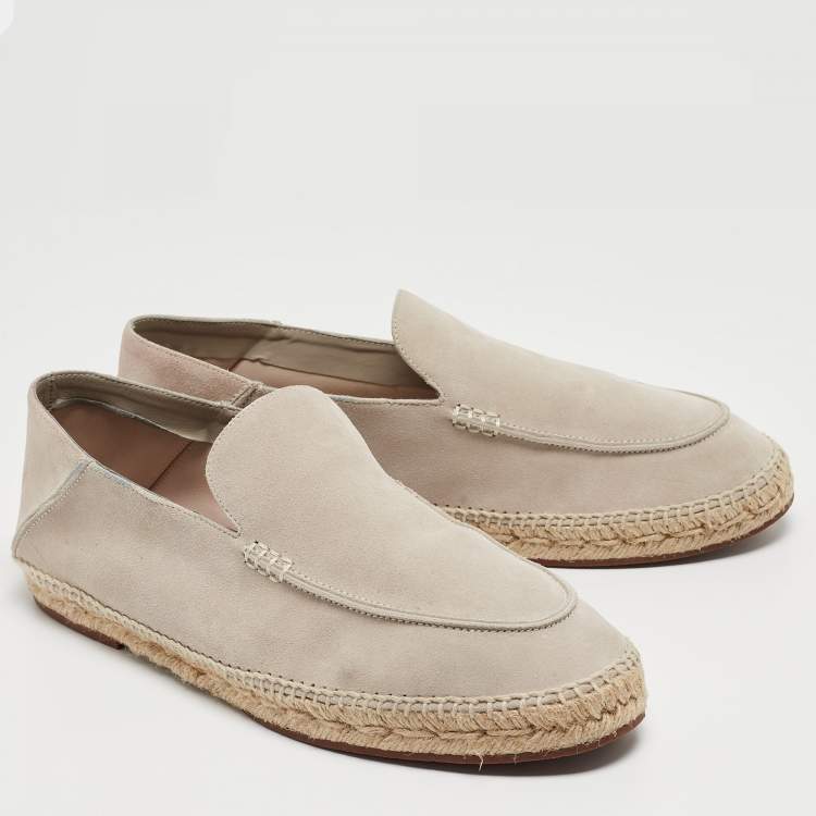 Pre Owned Loro Piana Grey Suede Open Walk Loafers Size 45