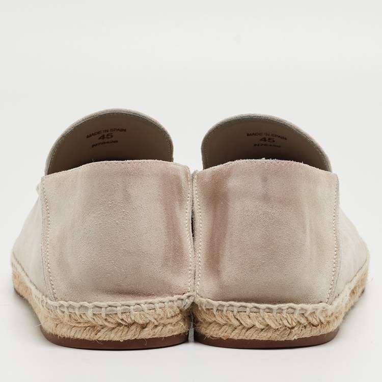 Pre Owned Loro Piana Grey Suede Open Walk Loafers Size 45