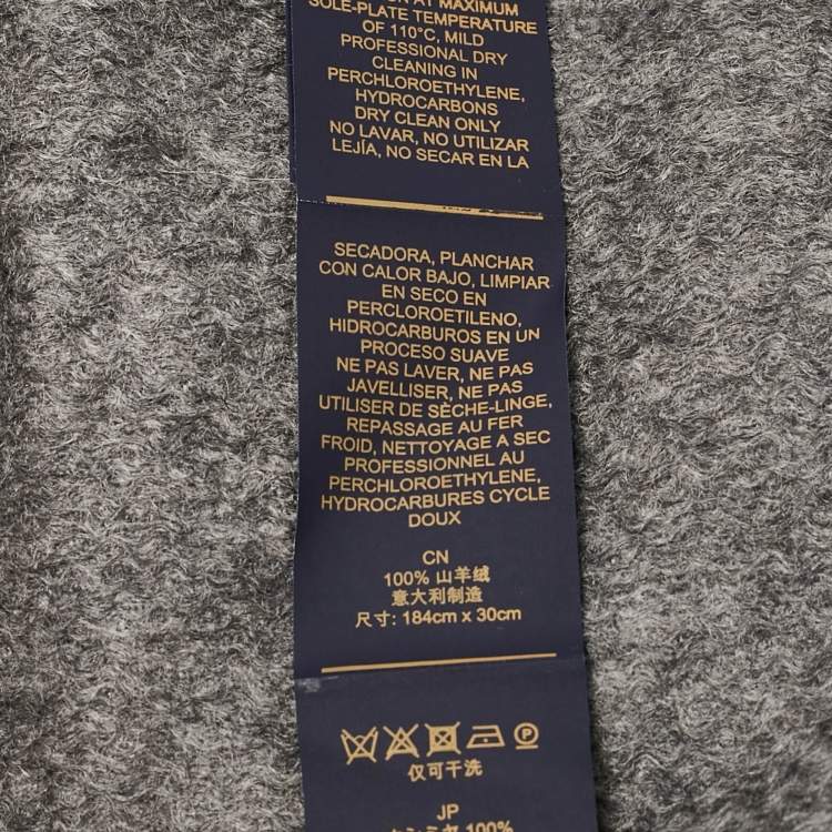 Pre Owned Louis Vuitton Grey Cashmere Jhelam Scarf