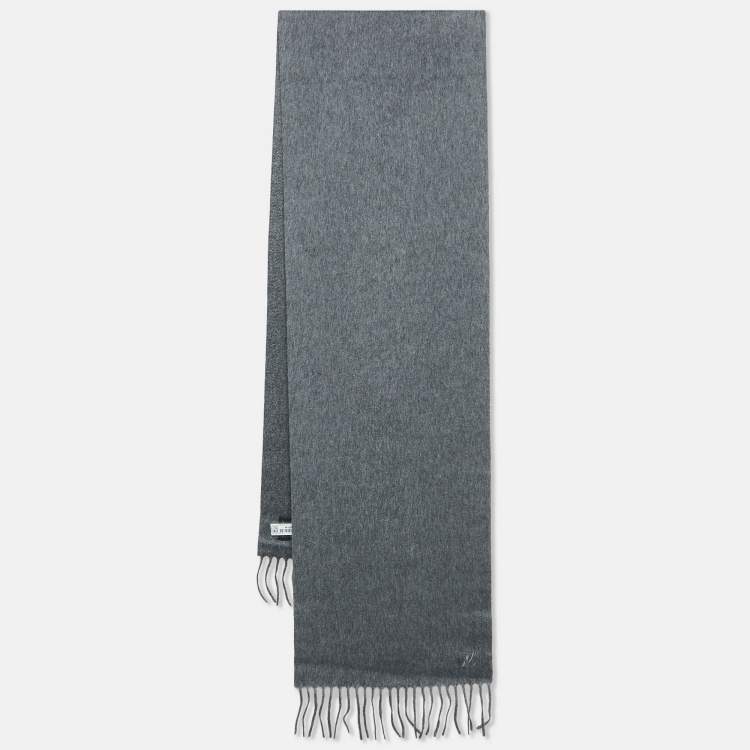Pre Owned Louis Vuitton Grey Cashmere Jhelam Scarf