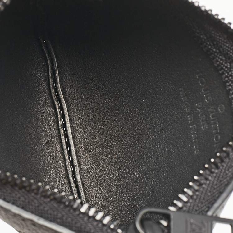 Pre Owned Louis Vuitton Black Aerogram Leather Key Pouch