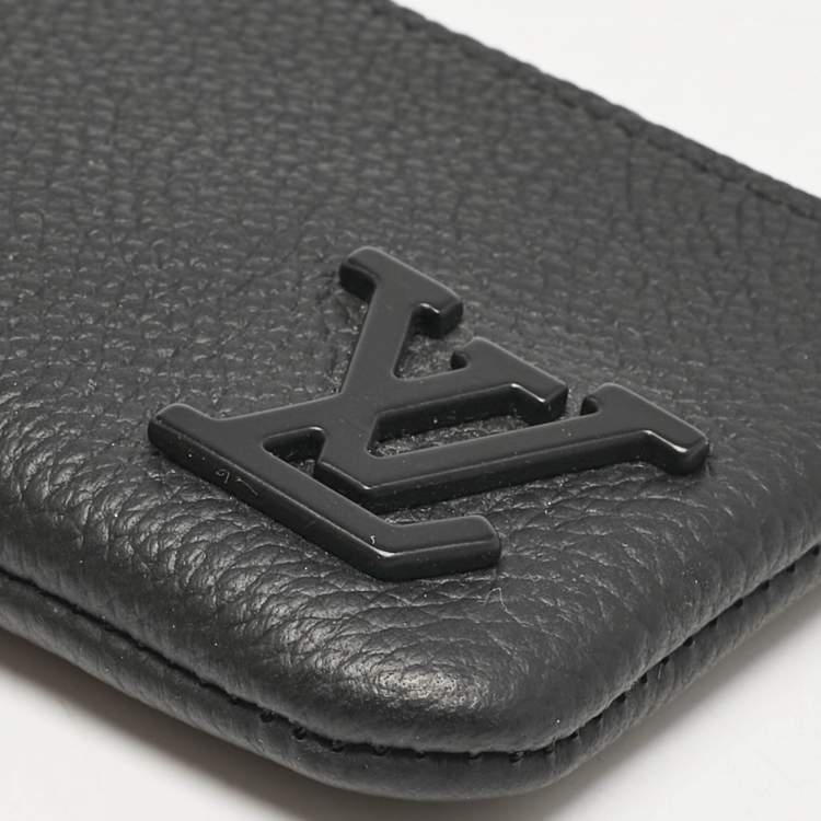 Pre Owned Louis Vuitton Black Aerogram Leather Key Pouch
