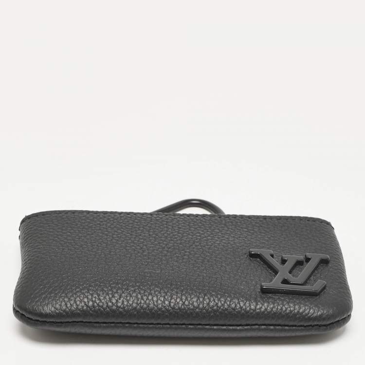 Pre Owned Louis Vuitton Black Aerogram Leather Key Pouch