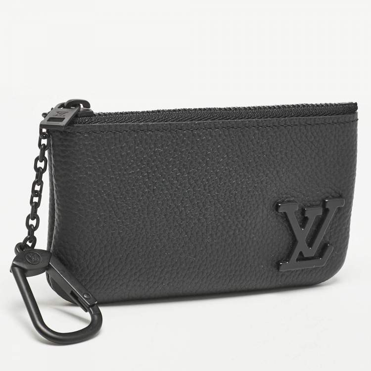 Pre Owned Louis Vuitton Black Aerogram Leather Key Pouch