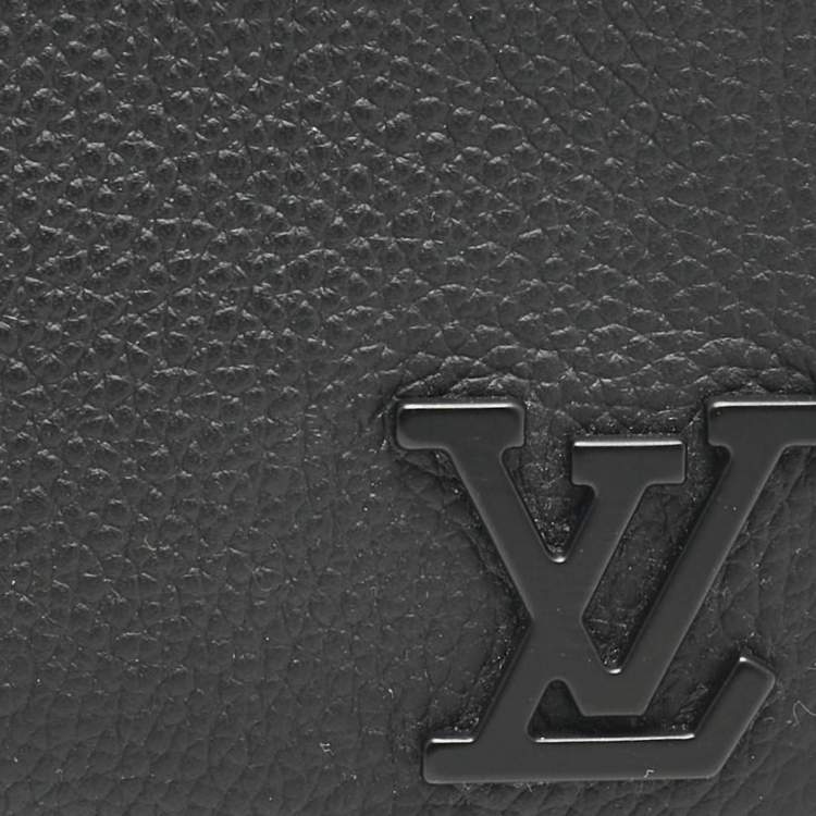 Pre Owned Louis Vuitton Black Aerogram Leather Key Pouch