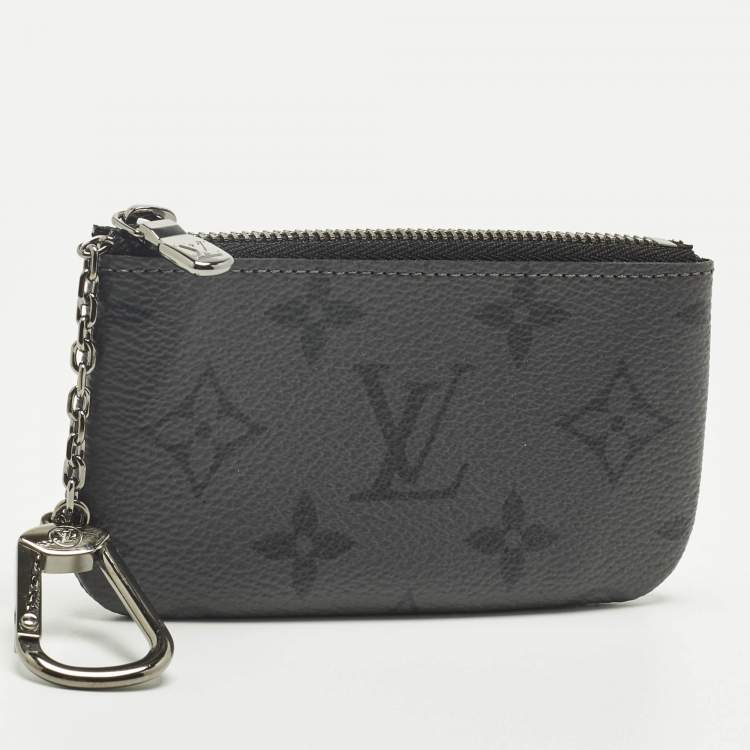 Pre Owned Louis Vuitton Monogram Eclipse Reverse Canvas Key Pouch