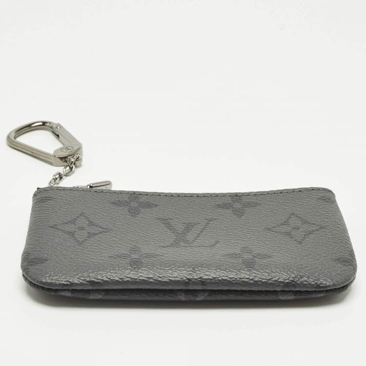 Pre Owned Louis Vuitton Monogram Eclipse Reverse Canvas Key Pouch