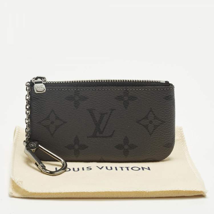 Pre Owned Louis Vuitton Monogram Eclipse Reverse Canvas Key Pouch