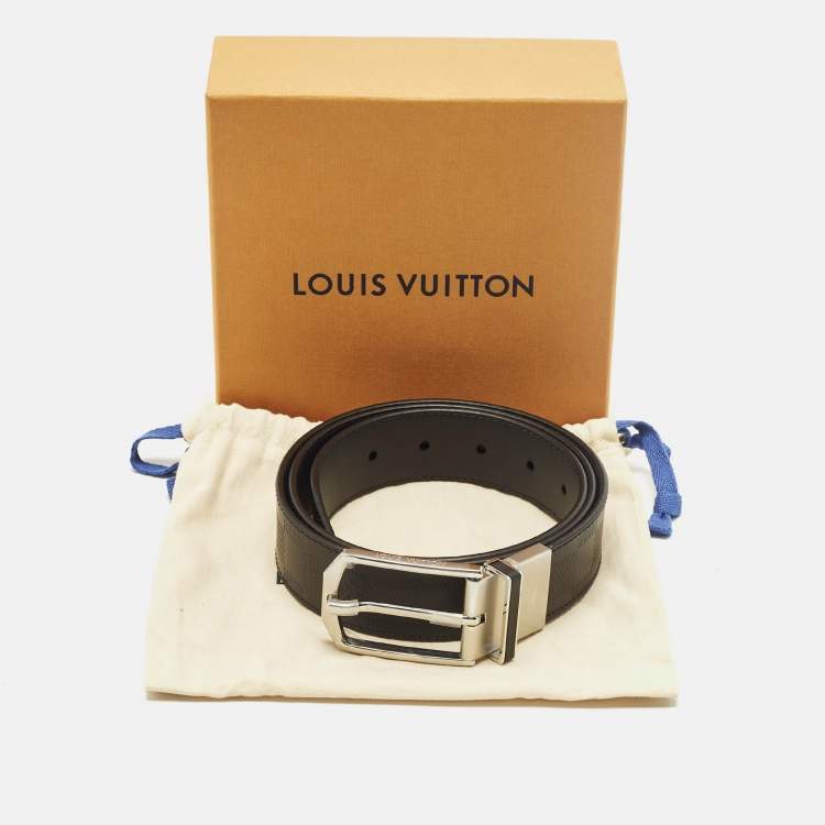 Pre Owned Louis Vuitton Reversible Belt Black Damier Infini Leather 