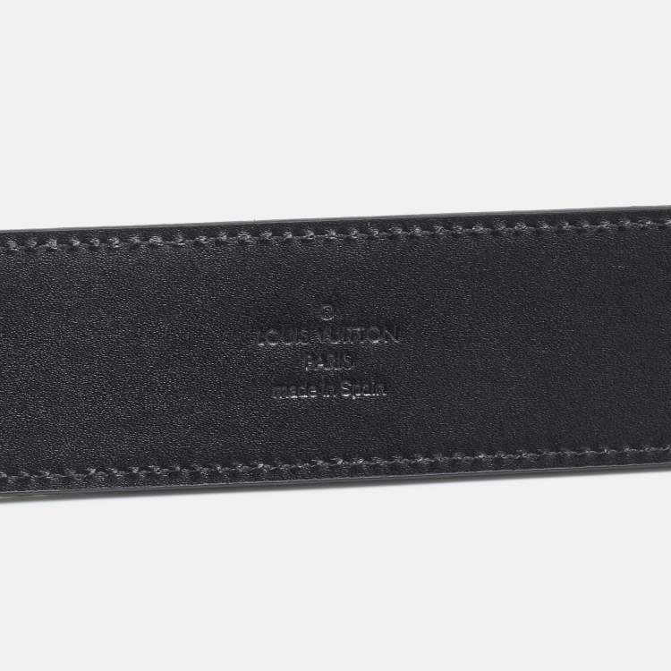 مملوكة مسبقًا Louis Vuitton LV Initiales 110 CM Buckle Belt Carbon Petit Damier Suede