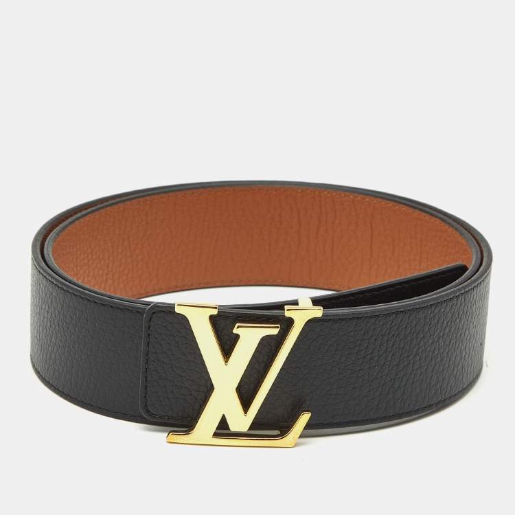 Pre Owned Louis Vuitton LV Initiales 90CM Reversible Belt Brown/Black Taurillon Leather