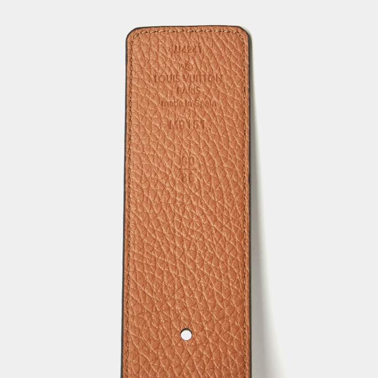 Pre Owned Louis Vuitton LV Initiales 90CM Reversible Belt Brown/Black Taurillon Leather