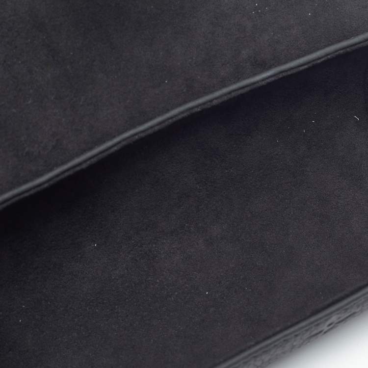 Pre Owned Louis Vuitton 3 Watch Case Black Monogram Taurillon Leather