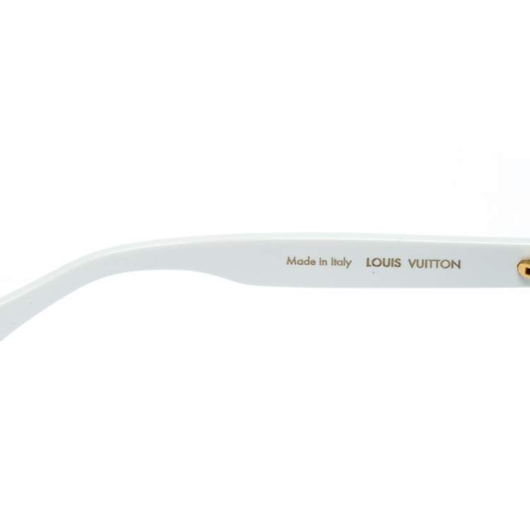 مملوكة مسبقًا Louis Vuitton x Supreme White / Grey Z0991W Downtown Round Sunglasses
