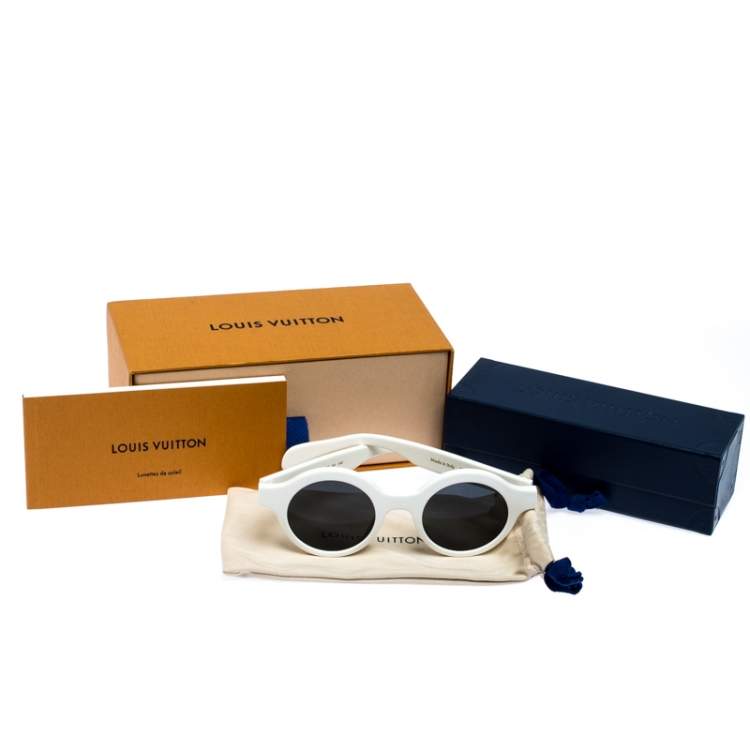 مملوكة مسبقًا Louis Vuitton x Supreme White / Grey Z0991W Downtown Round Sunglasses
