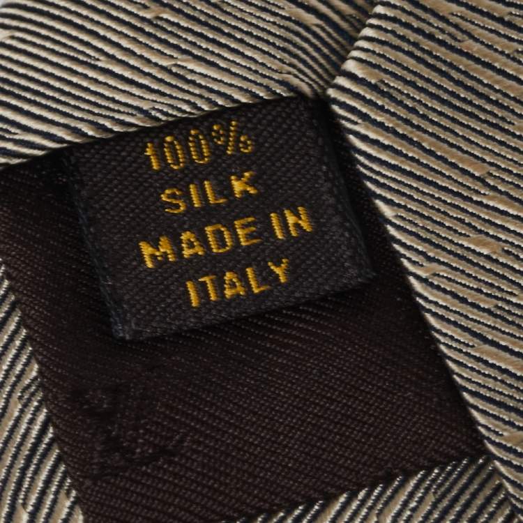مملوكة مسبقًا Louis Vuitton Metallic Gold Jacquard Silk Tie