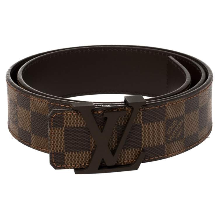 Louis Vuitton Demier Ebene Leather Belt Brown 95