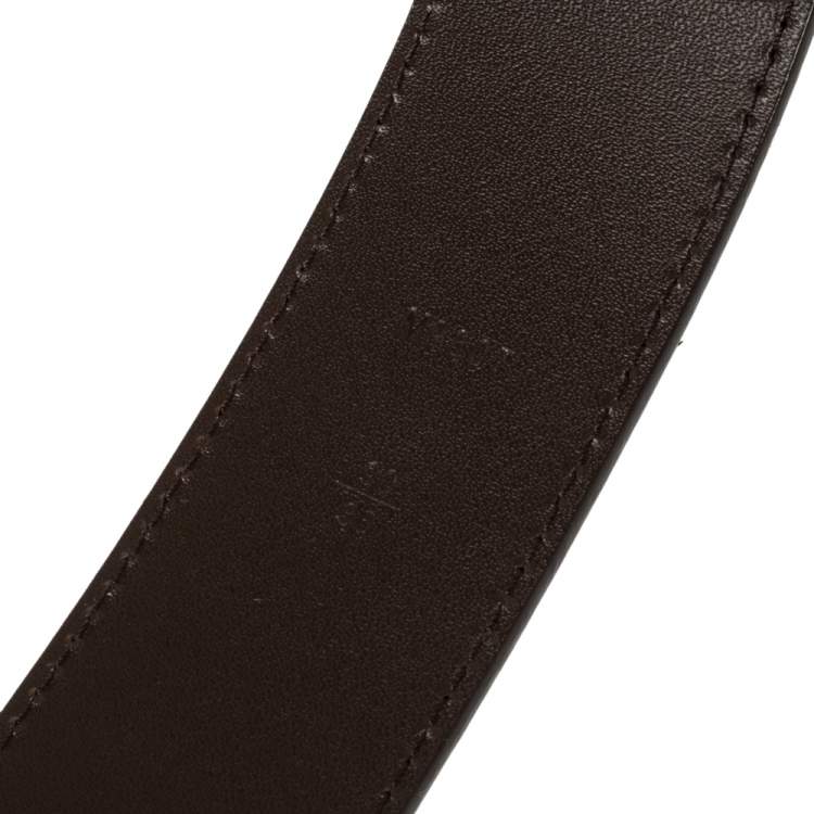 Pre Owned Louis Vuitton Damier Ebene Canvas LV Initiales Belt 90CM