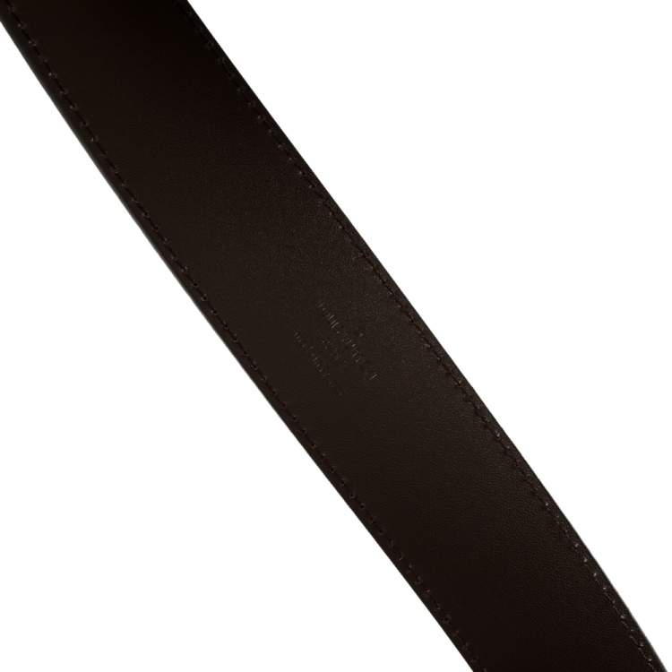 Pre Owned Louis Vuitton Damier Ebene Canvas LV Initiales Belt 90CM