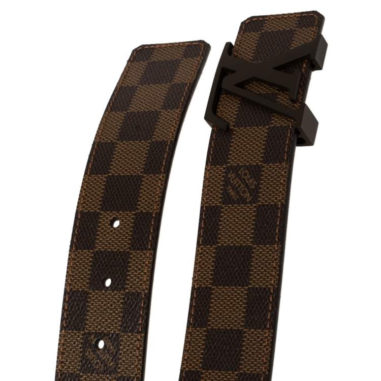Pre Owned Louis Vuitton Damier Ebene Canvas LV Initiales Belt 90CM