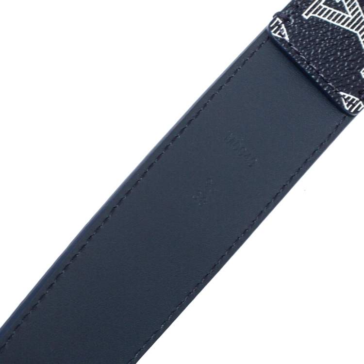 Pre Owned Louis Vuitton Upside Down Monogram Ink Metropole Belt 95CM