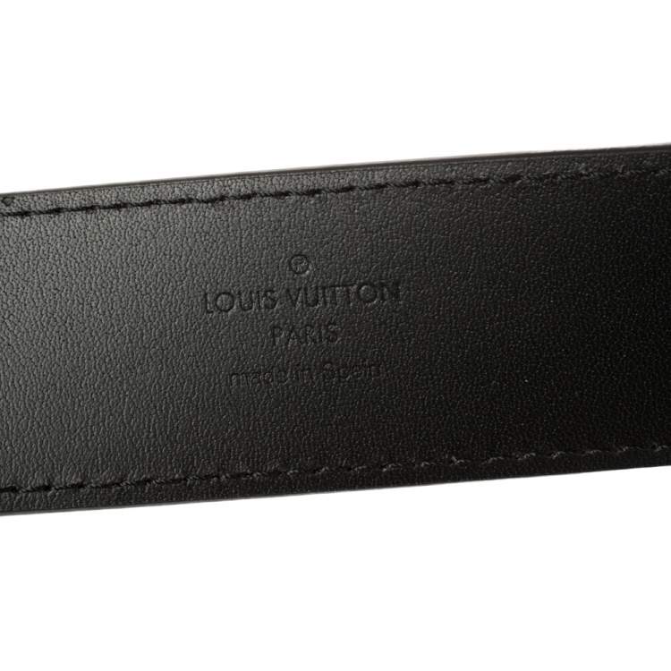Pre Owned Louis Vuitton Maroon Taurillon Leather Pont Neuf Belt 100CM