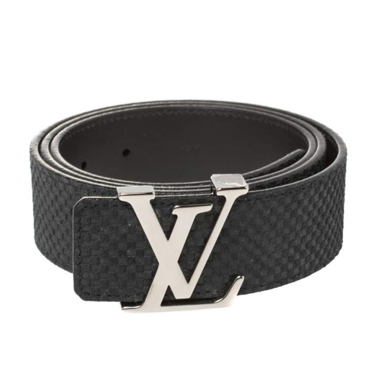 Louis Vuitton Black Mini Damier Suede Initiales Belt 100CM Louis Vuitton