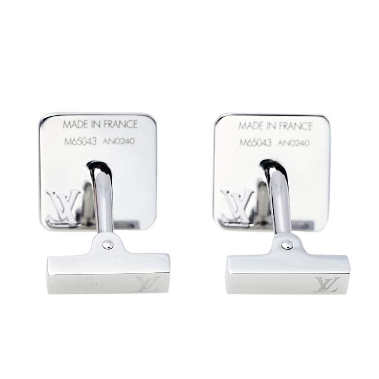 Pre Owned Louis Vuitton Champs Elysées Steel Cufflinks