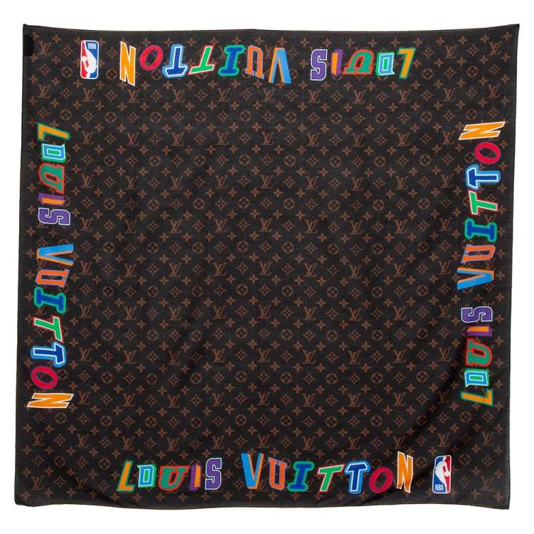 Louis Vuitton Brown LVXNBA Monogram Print Cotton Bandana Louis