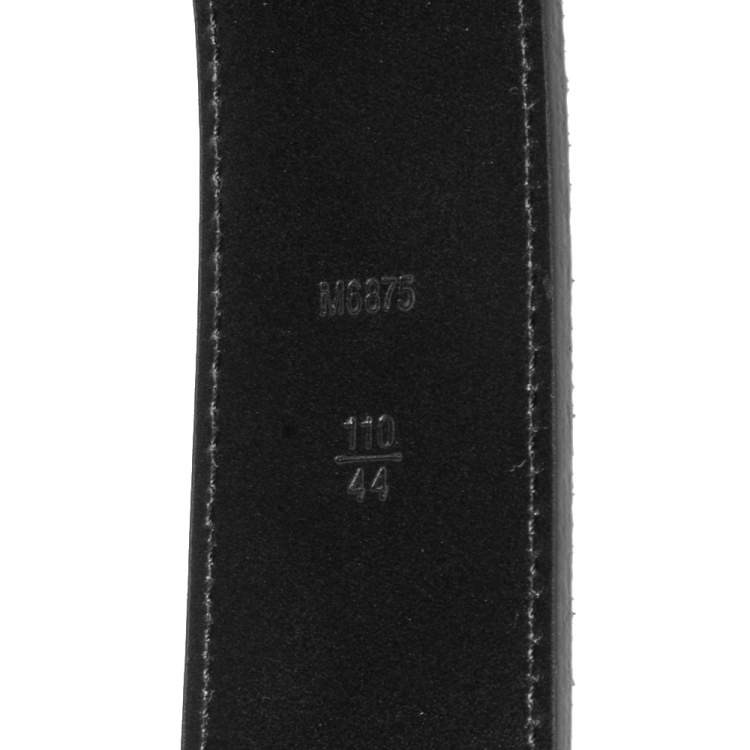 Pre Owned Louis Vuitton Black Mini Damier Suede Initiales Belt 110CM