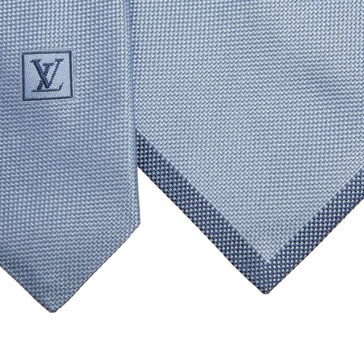 Pre Owned Louis Vuitton Blue Jacquard Silk Tie