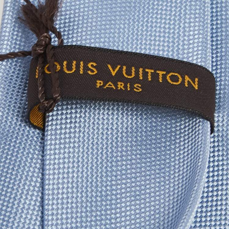 Pre Owned Louis Vuitton Blue Jacquard Silk Tie