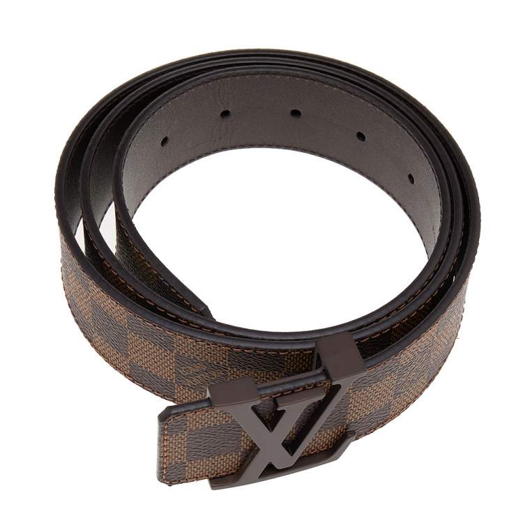 Pre Owned Louis Vuitton Damier Ebene Canvas Initiales Belt 95 CM