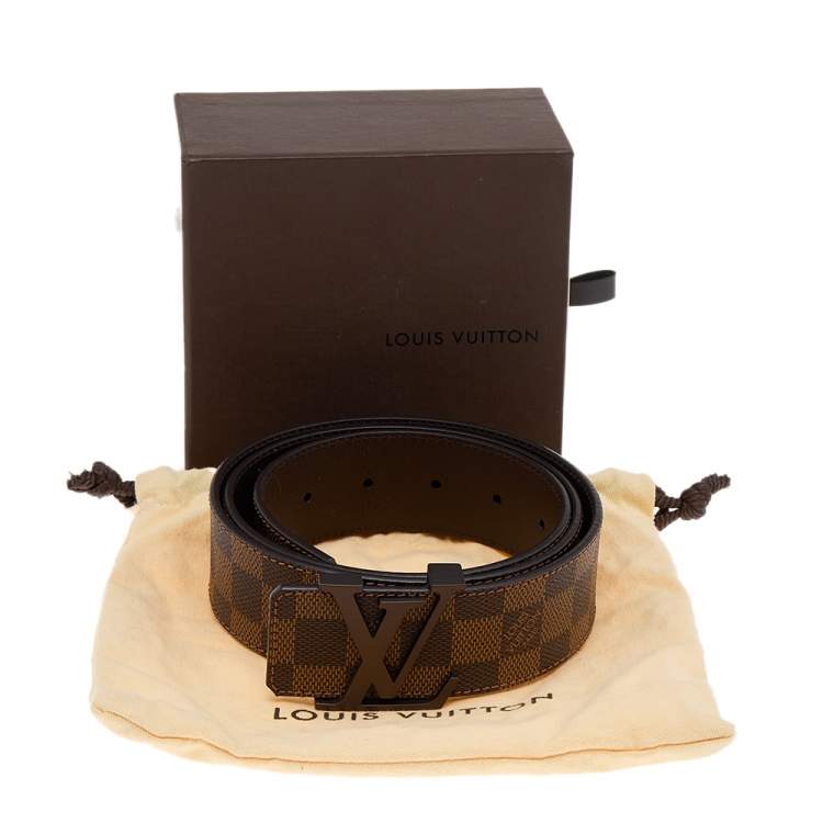 Pre Owned Louis Vuitton Damier Ebene Canvas Initiales Belt 95 CM