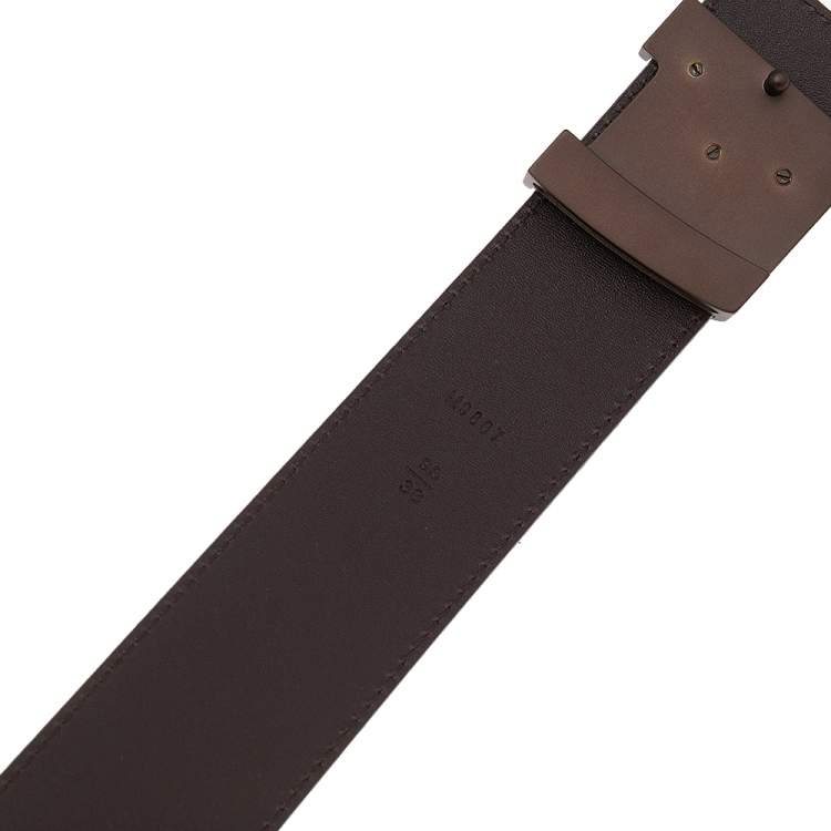 Pre Owned Louis Vuitton Damier Ebene Canvas Initiales Belt 95 CM