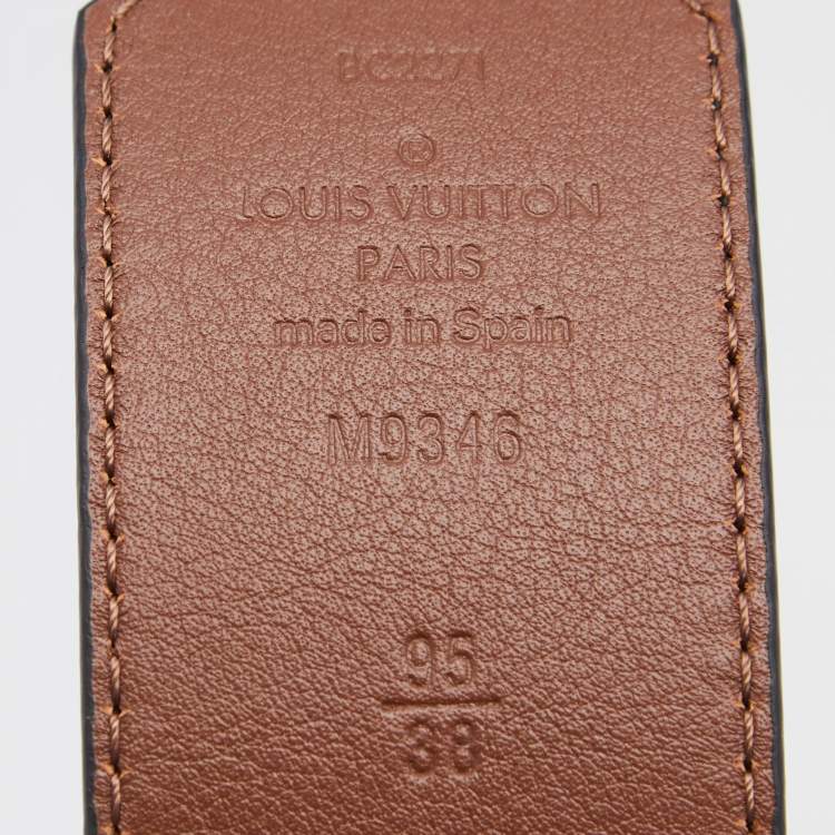 Pre Owned Louis Vuitton Brown/Black Monogram Illusion Pyramid Reversible Belt 95CM