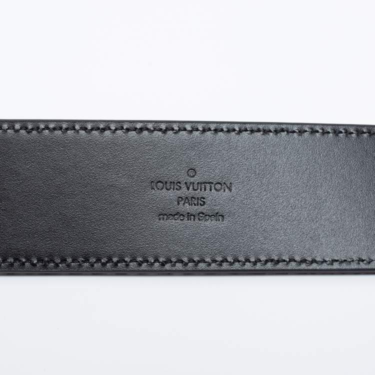 مملوكة مسبقًا Louis Vuitton Navy Blue Mini Damier Suede LV Initiales Belt 110CM