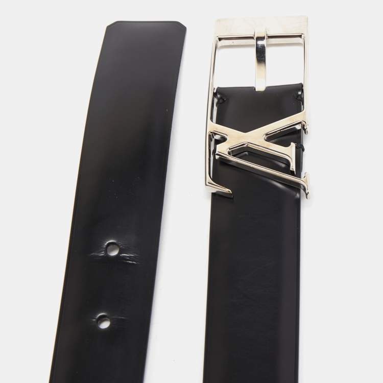 Pre Owned Louis Vuitton Black Leather Neogram Belt 85CM