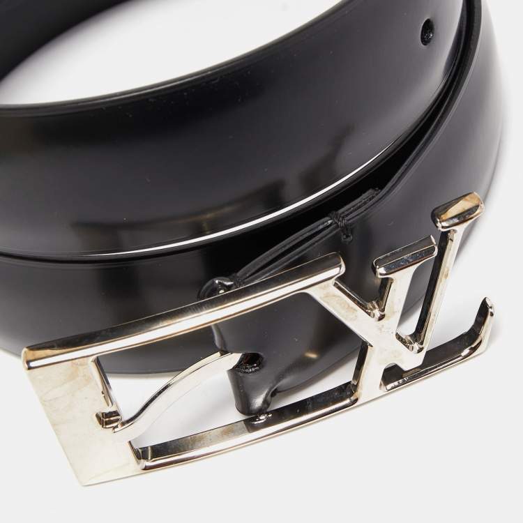 Pre Owned Louis Vuitton Black Leather Neogram Belt 85CM