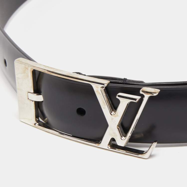 Pre Owned Louis Vuitton Black Leather Neogram Belt 85CM