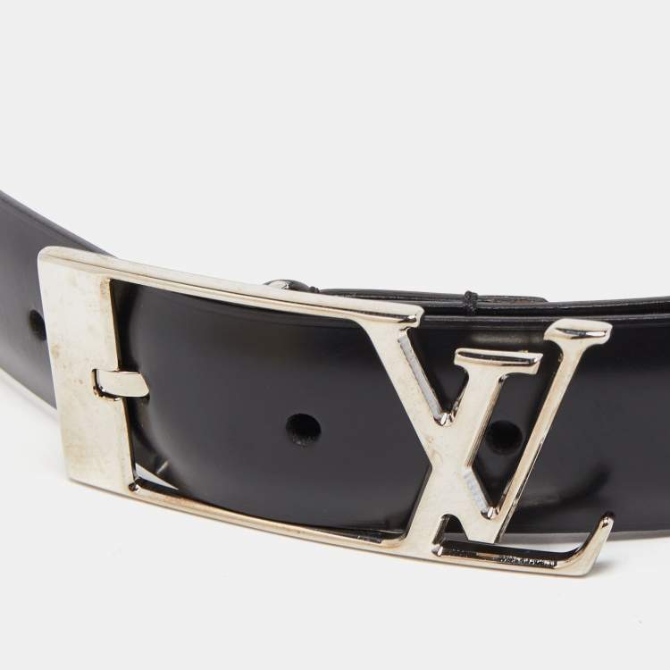 Pre Owned Louis Vuitton Black Leather Neogram Belt 90CM