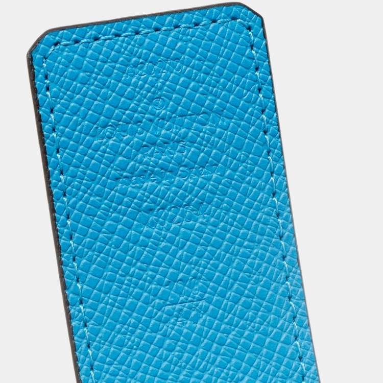 Pre Owned Louis Vuitton Blue Lagoon Monogram Canvas LV Initiales Reversible Belt 100CM