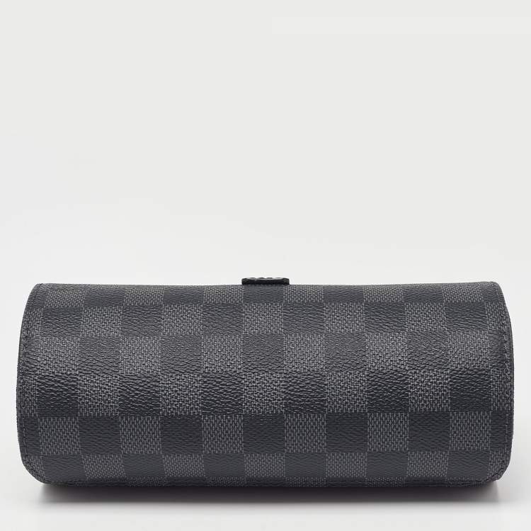 Pre Owned Louis Vuitton Damier Graphite Canvas 3 Watch Case
